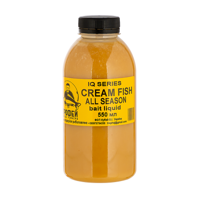 Liquid "Cream/Fish" IQ серія 550 мл. від Трофей риболовля Liquid "Cream/Fish" IQ серія 550 мл. прикормка приманка