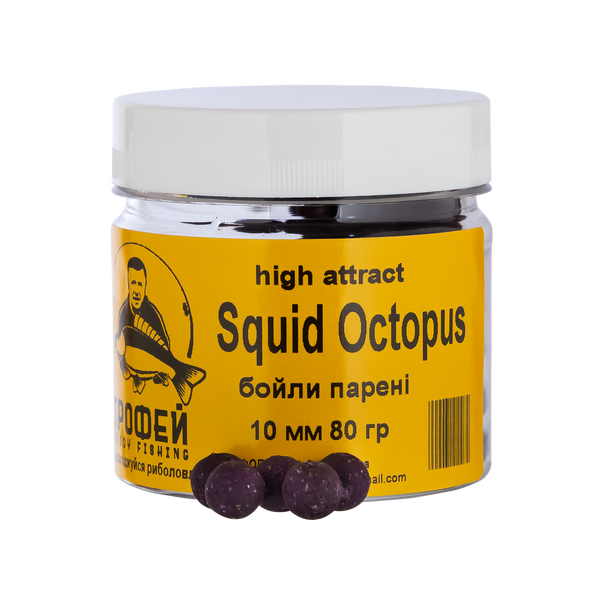 Бойли "Squid-Octopus" 10 мм парені 80 гр. High-Attract series від Трофей риболовля Бойли "Squid-Octopus" 10 мм парені 80 гр. High-Attract series прикормка приманка