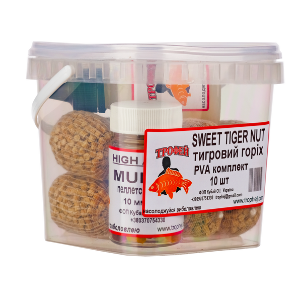 Готові стікі "Sweet Tiger Nut"+ліквід+насадковий пеллетс від Трофей риболовля Готові стікі "Sweet Tiger Nut"+ліквід+насадковий пеллетс прикормка приманка