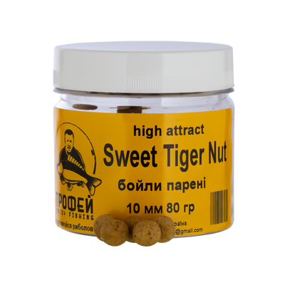 Бойли "Sweet Tiger Nut" 10 мм. парені 80 гр. High-Attract series від Трофей риболовля Бойли "Sweet Tiger Nut" 10 мм. парені 80 гр. High-Attract series прикормка приманка