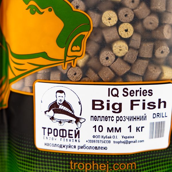 Пеллетс IQ серія пилячий  "Big Fish" 10 мм. 1 кг від Трофей риболовля Пеллетс IQ серія пилячий  "Big Fish" 10 мм. 1 кг прикормка приманка